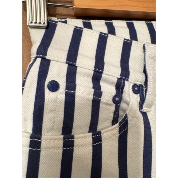 Alice & Olivia Indigo Admiral Stripped BootcutJeans - Picture 7 of 12